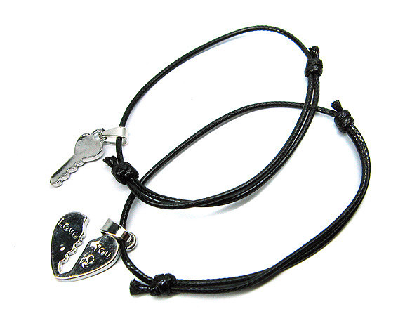 Браслеты для влюбленных парные Сердце с ключом Киев - изображение 1