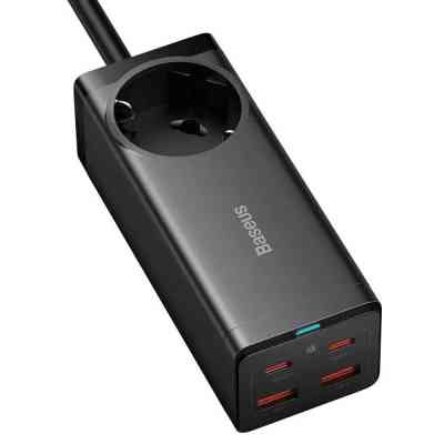 Зарядное устройство Baseus AC + 2xUSB-C 100W + 2xUSB + cable USB-C to USB-C 100W 1.0m black (PSZM000401) Винница