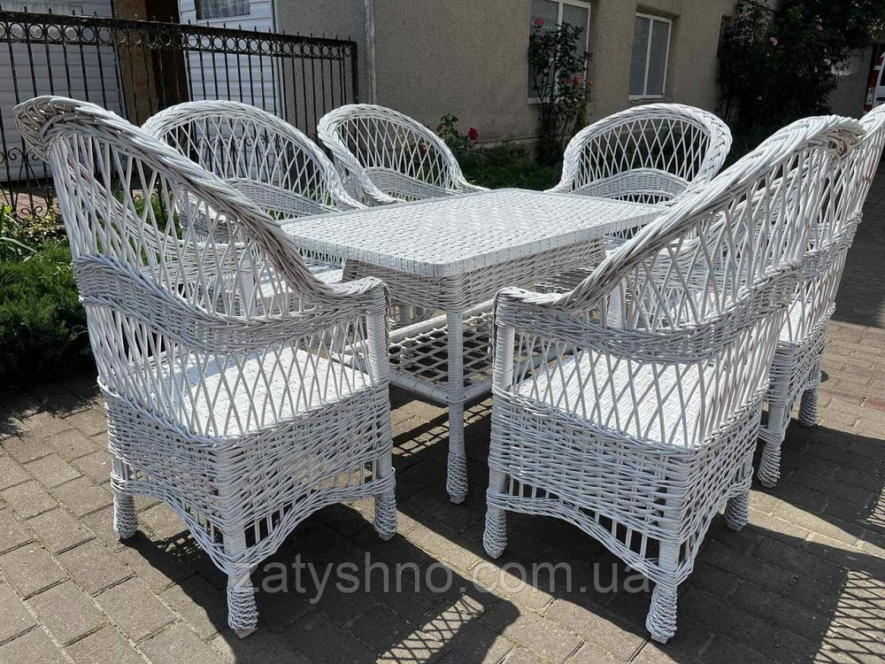 Меблі плетені білі з лози Київ - фото 1