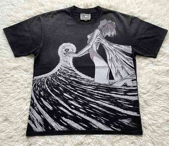 Футболка для хлопчика з принтом аніме Євангеліон Реі Айанамі Тхірд оверсайз (зріст від 165 до 180) Чорний Дніпро