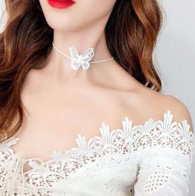 Чокер жіночий на шию Метелик білий Київ - фото 1