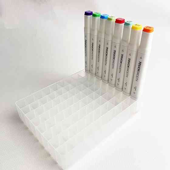 Подставка для маркеров органайзер для канцелярских принадлежностей 80 ячеек Прозрачная Каменец-Подольский