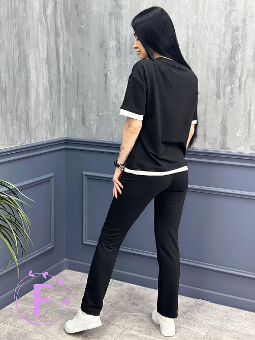 Летний трикотажный костюм-двойка Summer батал 54-56, Черный Киев - изображение 4