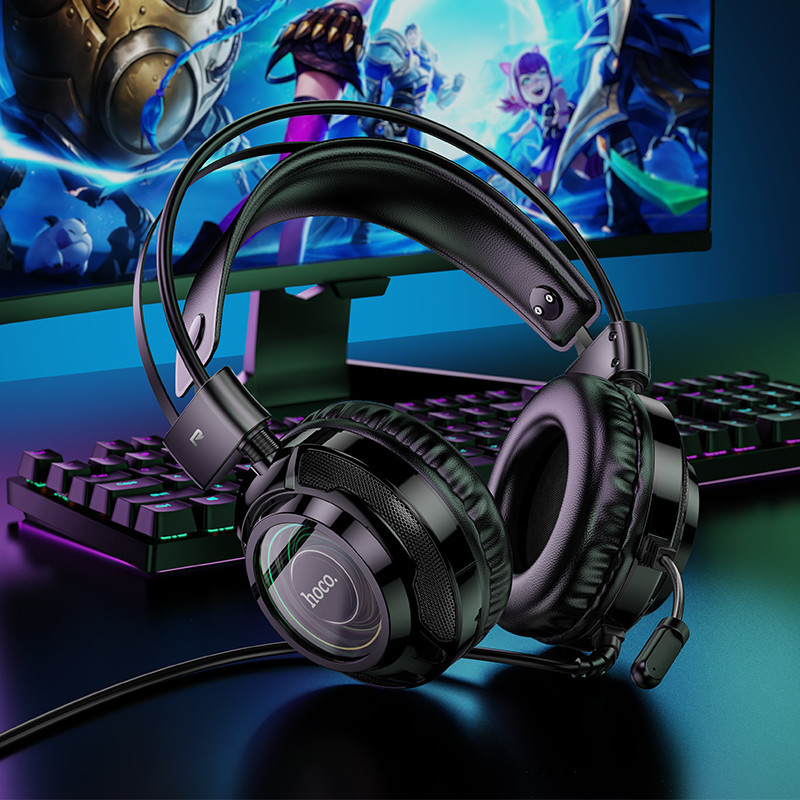 Навушники ігрові HOCO W110 Resource gaming headphones Black Киев - изображение 5