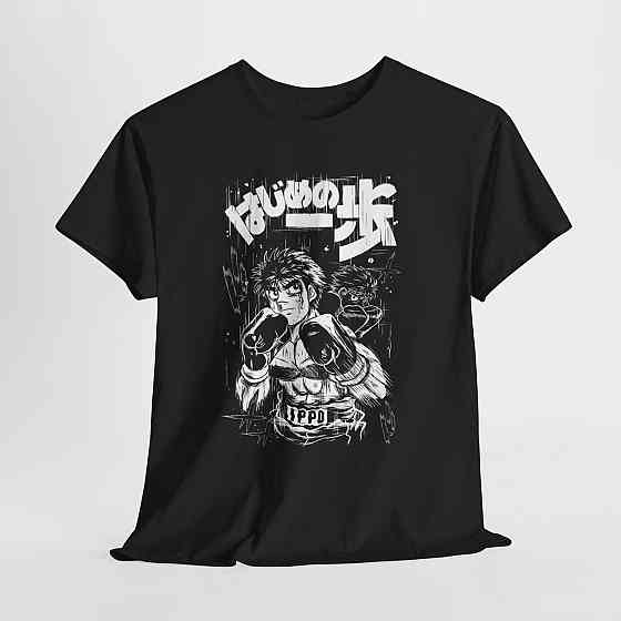 Футболка для мальчика аниме Хаджиме Но Іппо Камогава оверсайз (рост от 165 до 180 ) Черний AnimeJ0648m Днепр