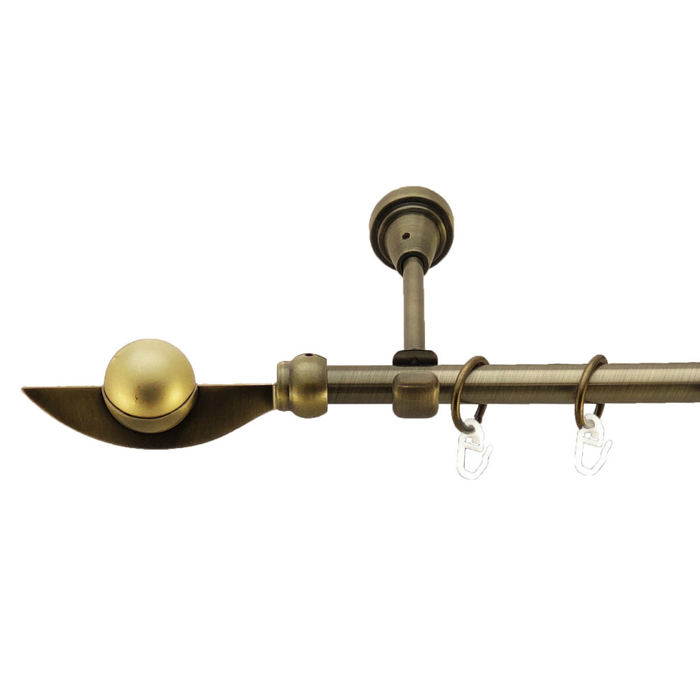 Карниз Orvit Фламінго металевий однорядний відкритий Антик 16 мм 160 см (3327964) Львов - изображение 1