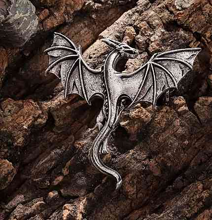 Брошь дракон в винтажном стиле металлическая fantasy брошь Киев