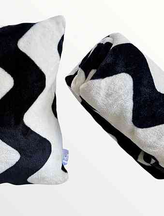 Ecotton Плед Ecotton For Pets 110х120 дорожній для тварин Zig-Zag чорно-білий Коломия