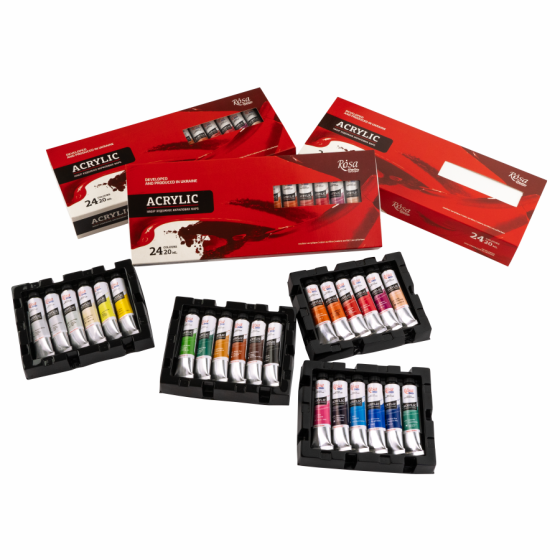 Набор акриловых красок 24х20мл ROSA Studio Киев