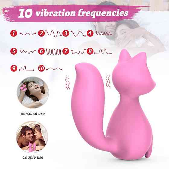 Мини-вибратор клиторальный Every Night Toys Doris в форме лисы светло-розовый, 10 режимов вибрации Sex Aura Киев