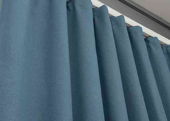 Премиум шторная ткань blackout 100%, двусторонняя, коллекция «ASHEN NIGHT» цвет синий 1852ш Киев