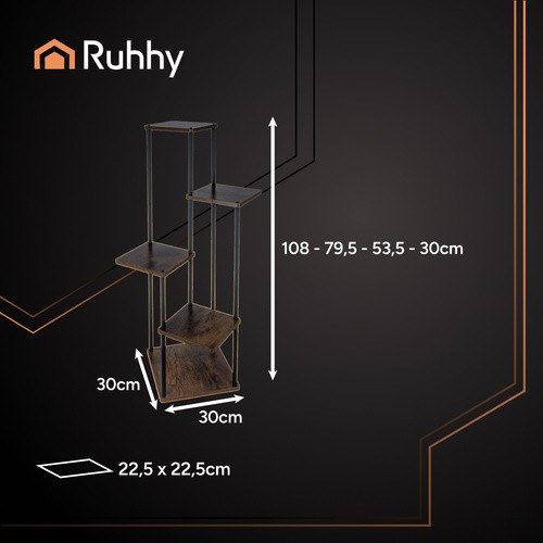 Подставка для цветов стальная 5 уровней 107 см стиль лофт Ruhhy (25998) Нововолынск - изображение 9