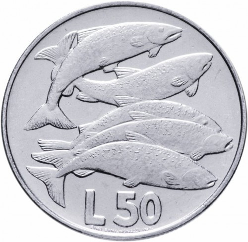Монета 50 літрів. 1975 рік, Сан-Маріно.UNC Полтава - фото 1