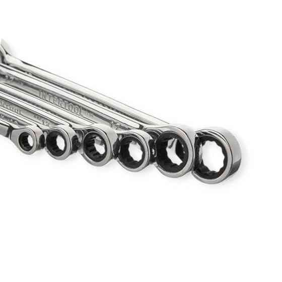 Набор ключей рожково-накидных с трещеткой 8-19 мм 6 шт (планшет) CrV Мукачево