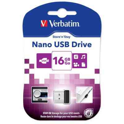 USB флеш накопичувач Verbatim 16GB Store &apos;n&apos; Stay Nano Black USB 2.0 (97464) Вінниця