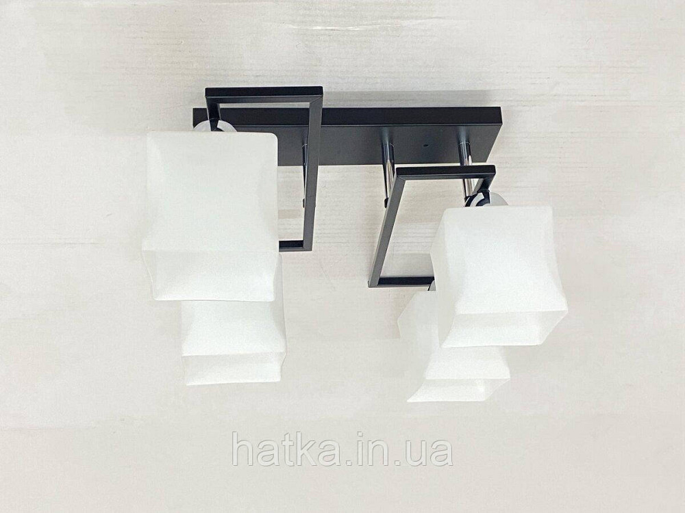 Стельова Люстра на 4 плафони VALESO 6957B/4 (Чорний+Хром) Київ - фото 1