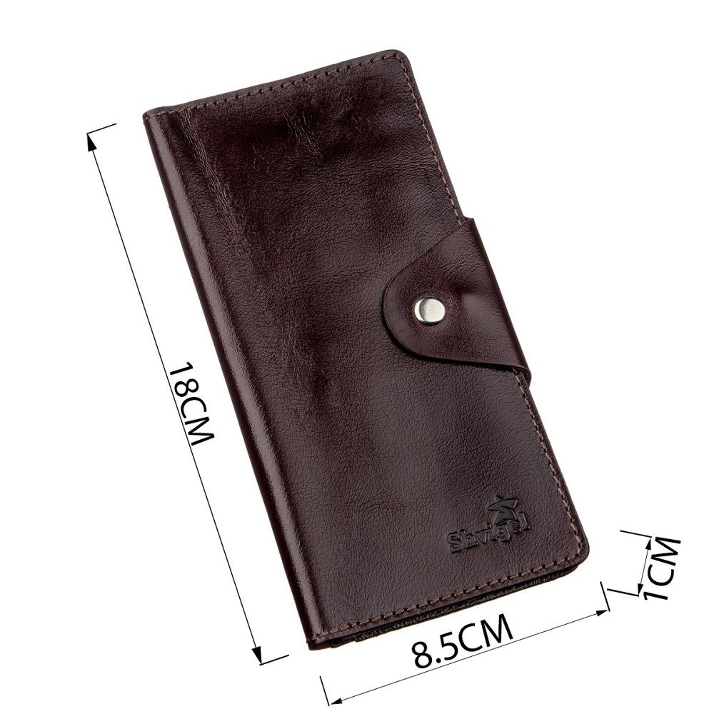 Бумажник мужской вертикальный на кнопках SHVIGEL 16175 Коричневый Киев - изображение 4