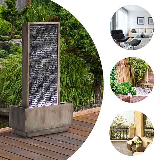 Садовый фонтан Imperia для внутреннего и наружного применения, насос 10 Вт, кабель 10 м, оцинкованный Ровно