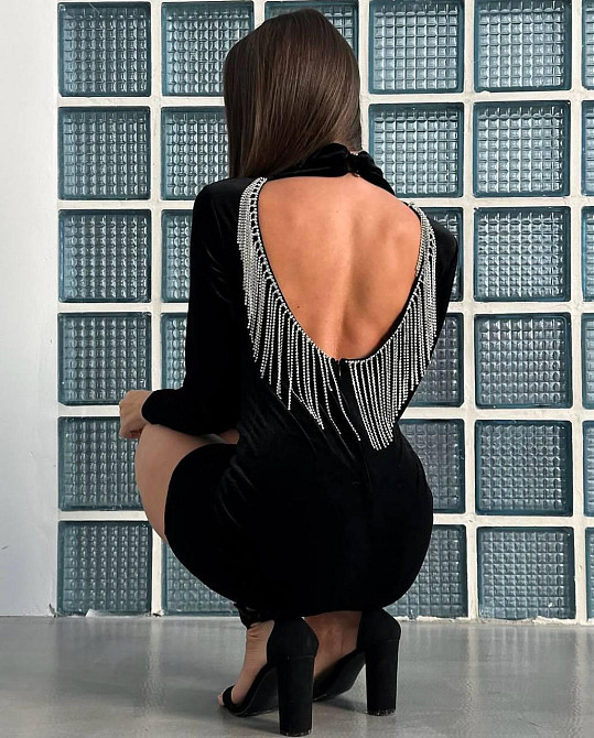 Жіноча стильна приваблива мініплаття з королівського оксамиту 46/48 Одеса - фото 6