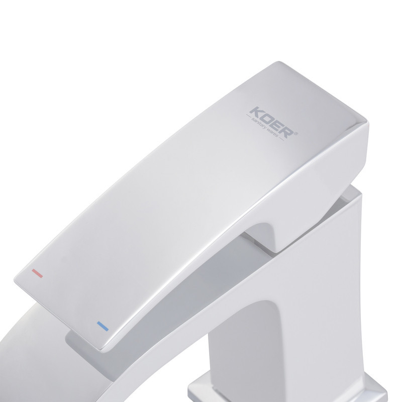 Смеситель для умывальника Koer KB-12007-04 хром с белым (KR5151) Харьков - изображение 7