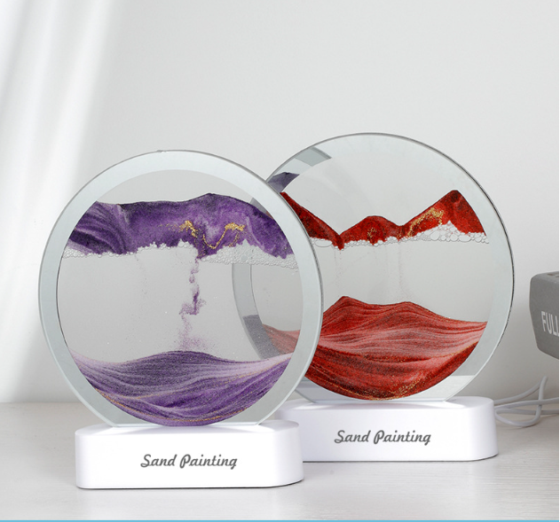 Песочная картина, Рамка с кварцевым песком КРУГЛАЯ, ПОДСВЕТКА, рамка для релакса ФИОЛЕТОВАЯ Кременчуг - изображение 7