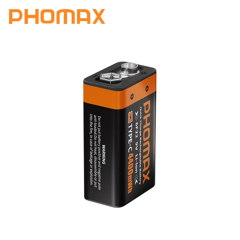 Аккумуляторная батарея Phomax 9В 4400 мВт/ч модель 6F22 USB-C (2 шт.) Черный Киев - изображение 8