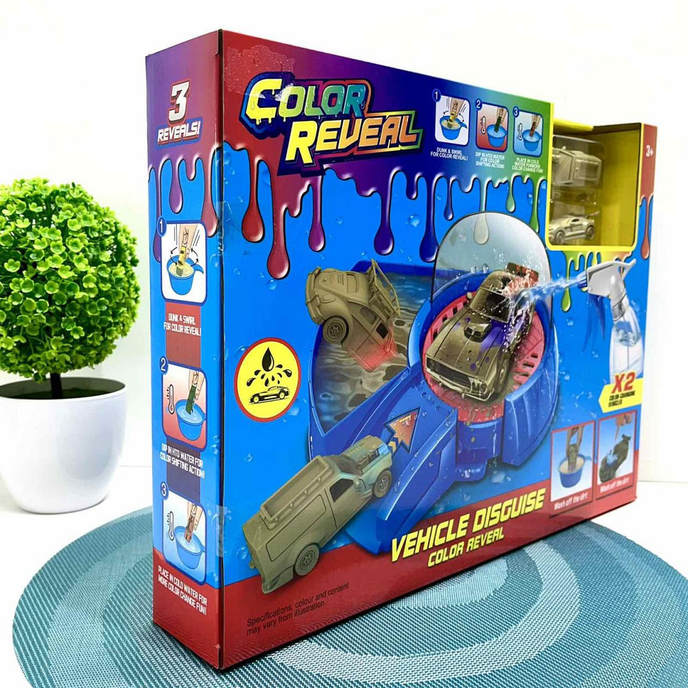 Автомийка 2 металопластикові машинки рухливі елементи, що змінюють колір пульверизатор піпетка для води Синя (SK 771) Чернігів - фото 8