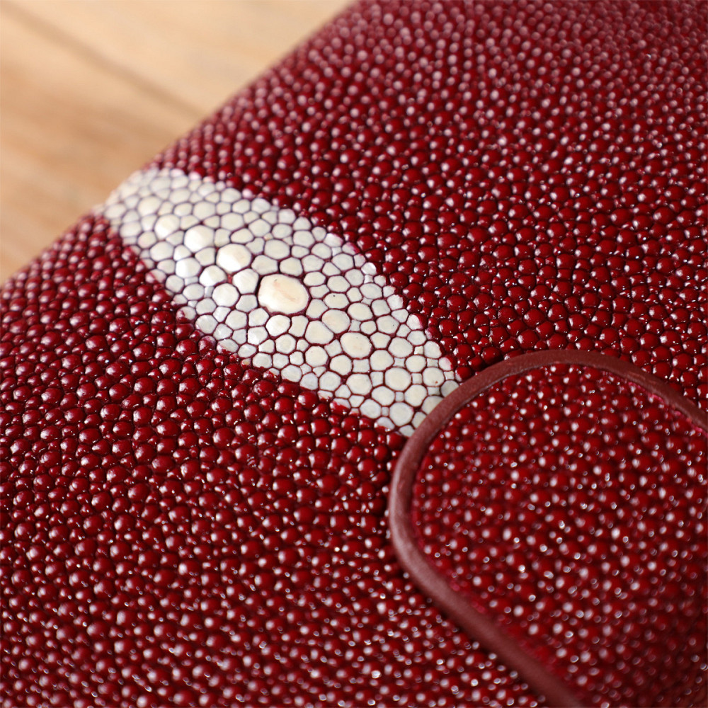 Кошелек женский STINGRAY LEATHER 18092 из натуральной кожи морского ската Бордовый Киев - изображение 9