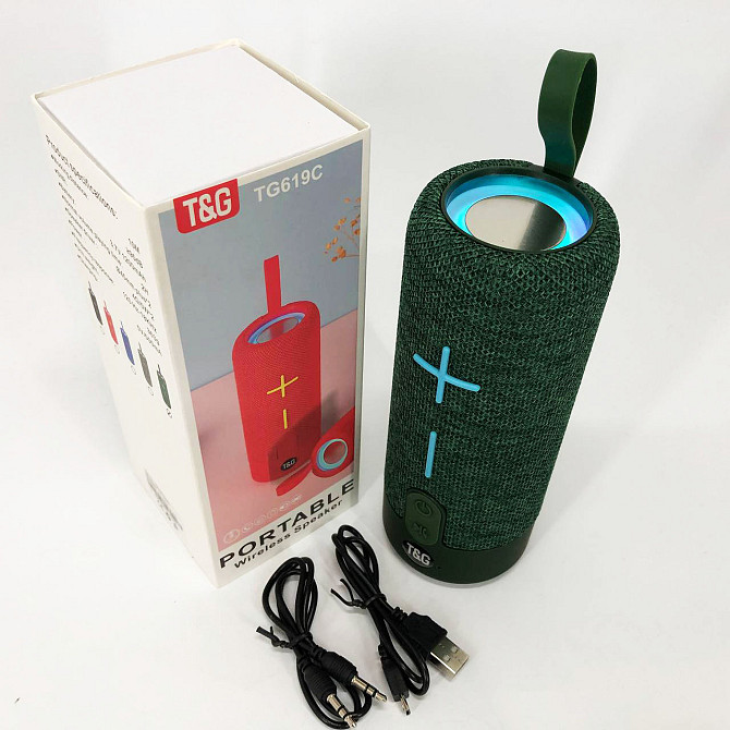 Гучна якісна блютуз колонка TG619C, Bluetooth колонка з XM-641 різнокольоровим підсвічуванням Київ - фото 5