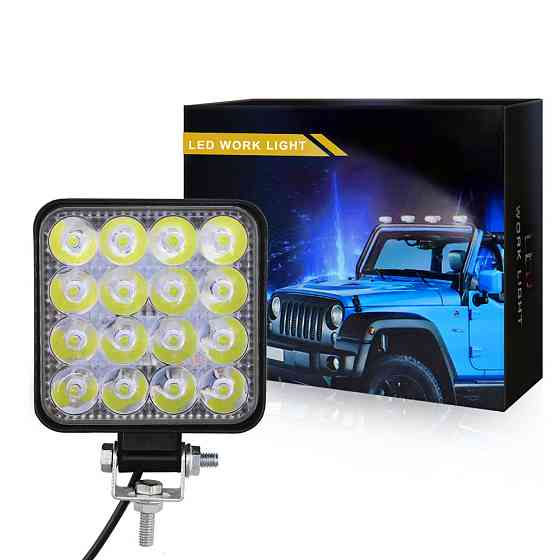 Фара LED квадратна 48W 6000K (16 диодв) (8.5 см х 8.5 см х 1,5 см) Mini Мукачево
