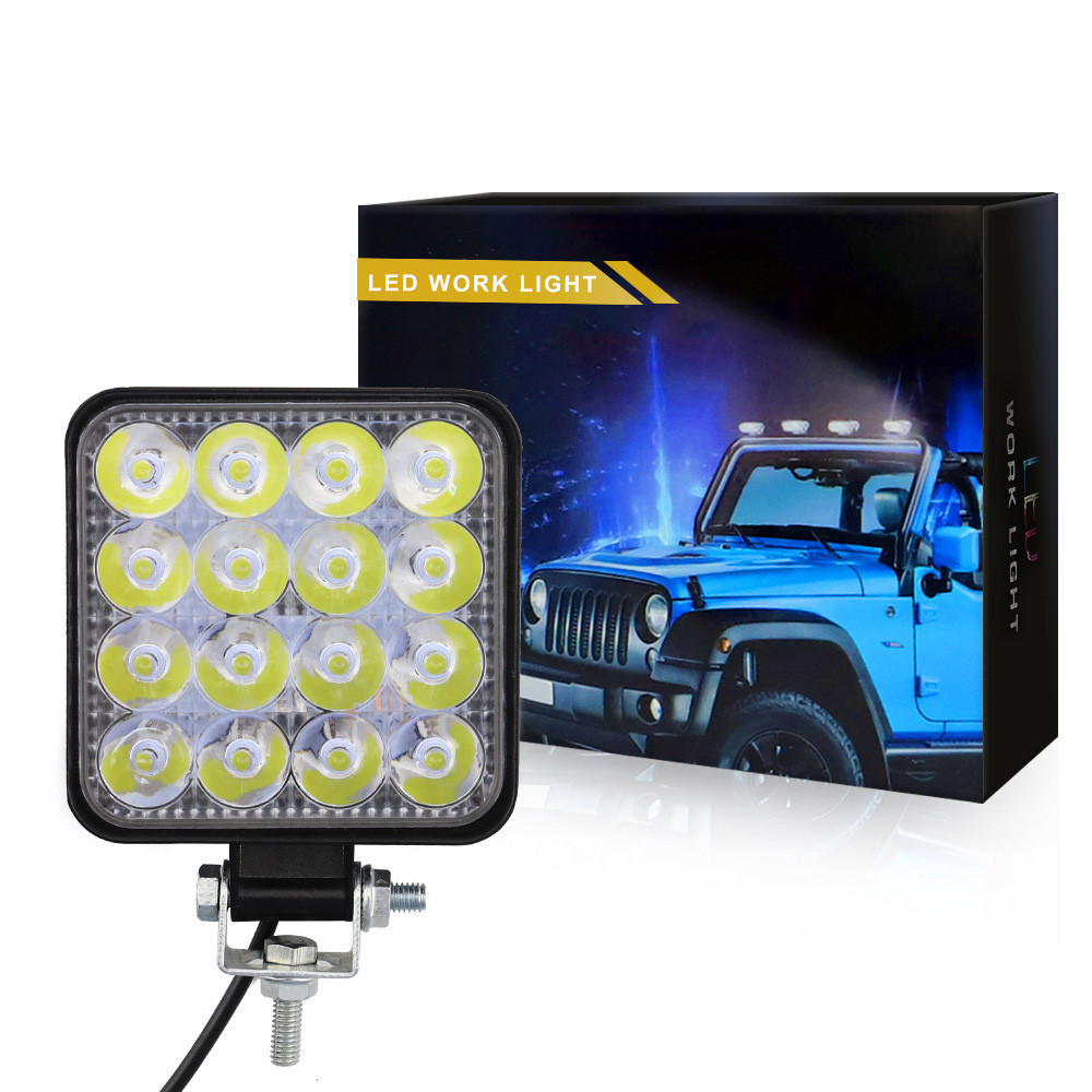 Фара LED квадратна 48W 6000K (16 диодв) (8.5 см х 8.5 см х 1,5 см) Mini Мукачево - фото 1
