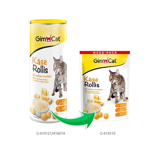 Вітамінізовані таблетки GimCat Kase Rollis для котів усіх порід сирні кульки 425г пауч Київ - фото 2