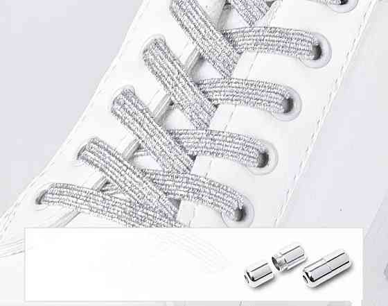 Шнурки еластичні глітерні з циліндричною застібкою Сміла