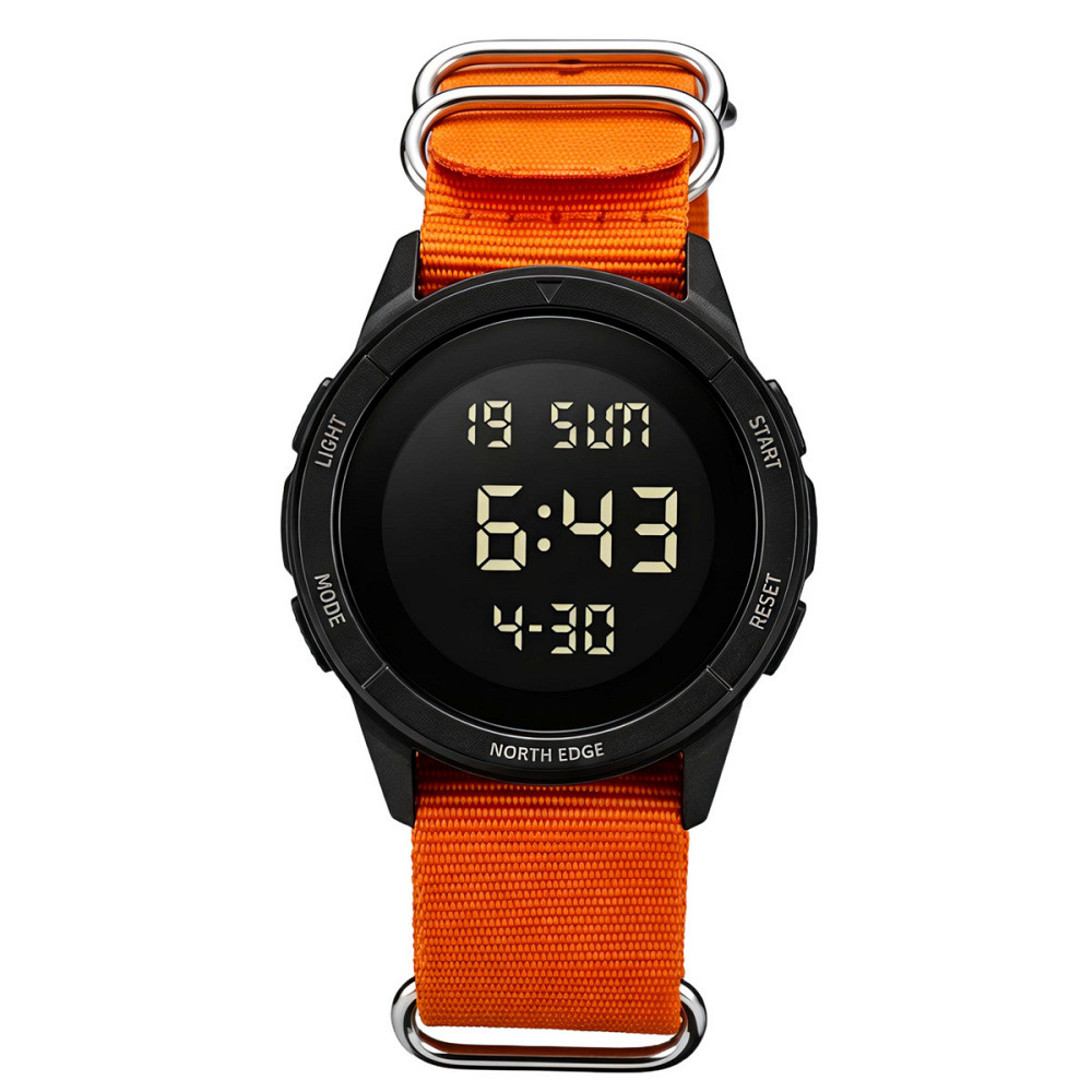 Годинник чоловічий водостійкий тактичний North Edge Terrax Special Orange з компасом (2 ремінці) Вінниця - фото 10