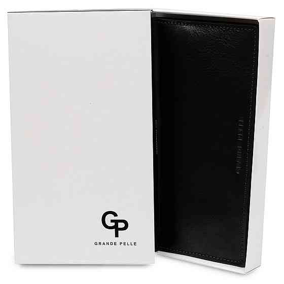 Оригинальное кожаное портмоне унисекс Черный (GRANDE PELLE) Киев