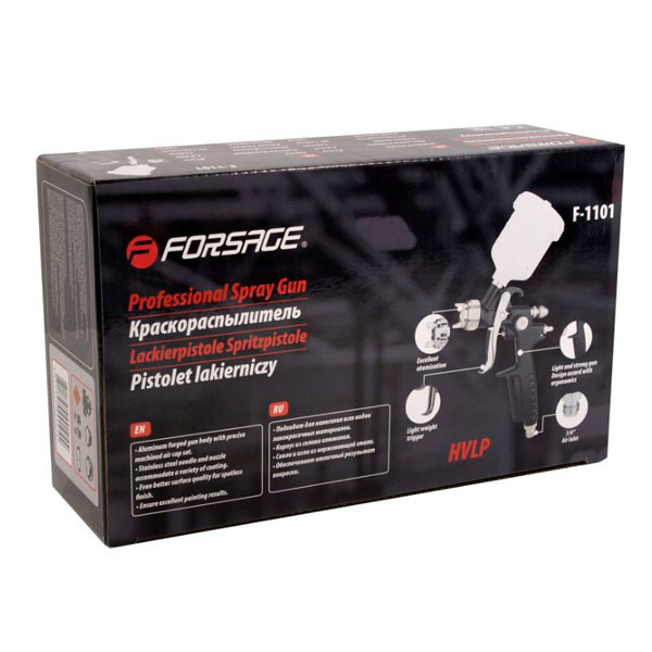 Фарборозпилювач з верхнім пластиковим бачком (100мл,1.0мм,2.0Bar,80-130л/хв) Forsage F-1101 Одесса - изображение 2