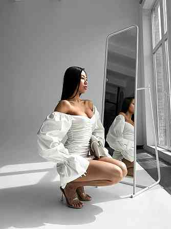 Жіноча приваблива вечірня мініплаття з турецького котону Білий, 44/46 Одеса