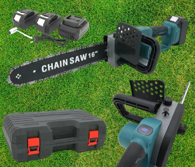 Акумуляторна Ланцюгова пила  з індикатором заряду Chain Saw шина 16"(35см)36V 2 акумулятори кейс мастило Одеса - фото 3