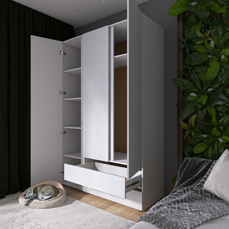 Шкаф трехдверный Эверест ШЛ-3 Лайт Нимфея Альба (DTM-4678) Днепр - изображение 7