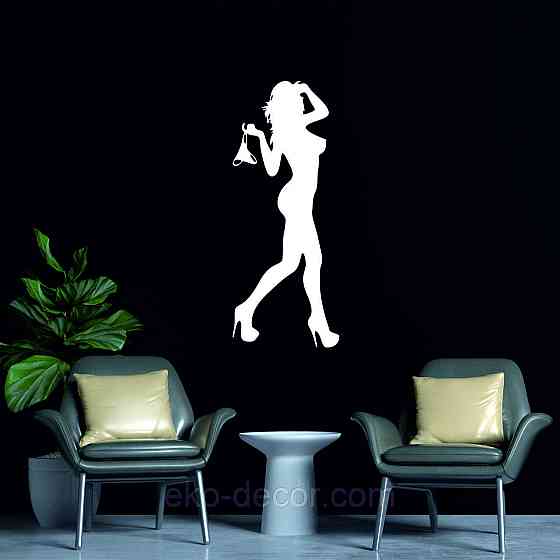 Декоративное настенное Панно «Силуэт женщины», Декор на стену 50*20 см, Белый Киев