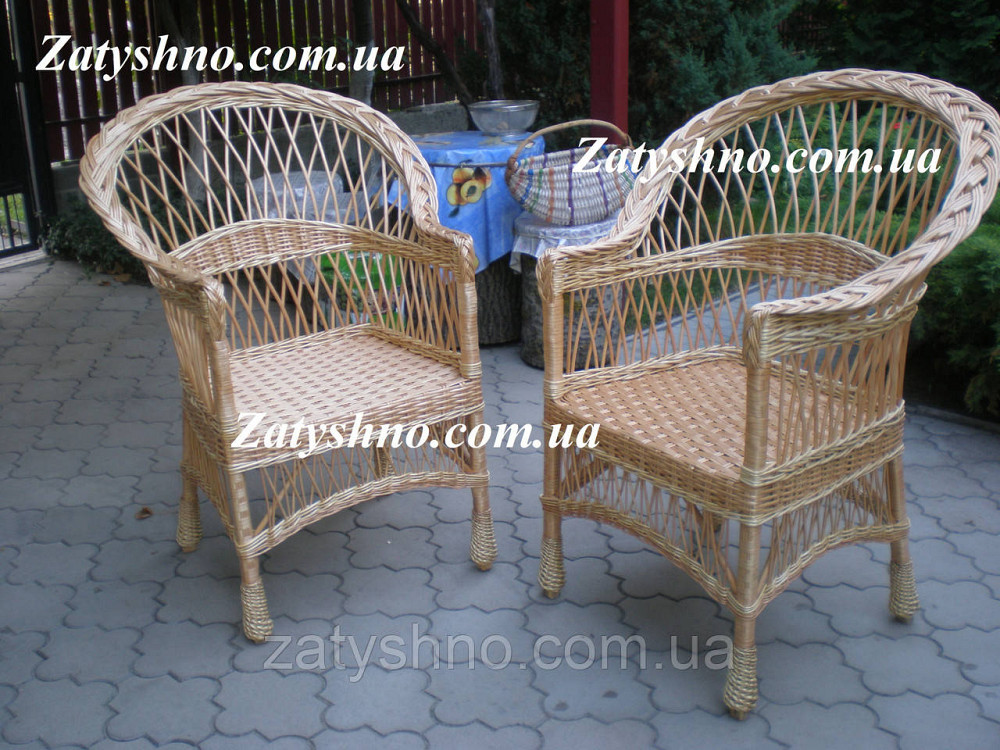 Крісло з лози плетене для дачі Київ - фото 3