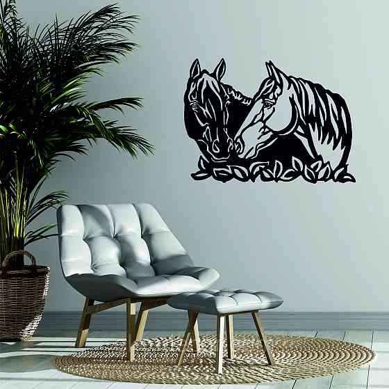 Декоративное настенное Панно «Коні»  Декор на стену 110*81 см, Черный Киев