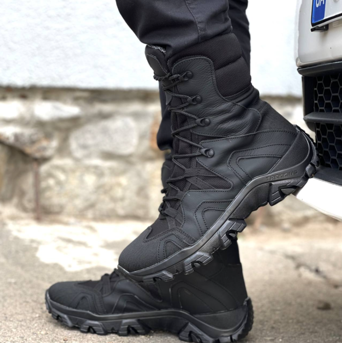 Мужские военные кожаные берцы на Gore-Tex демисезонные черные, тактические качественные кожаные берцы Львов - изображение 5