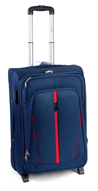 Чемодан тканевый WINGS 1706 малый 53 см темно-синий 2 колеса Киев - изображение 1