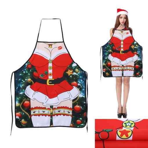 Фартух новорічний з приколом Снігурочка 73 на 57 см різнобарвний Київ
