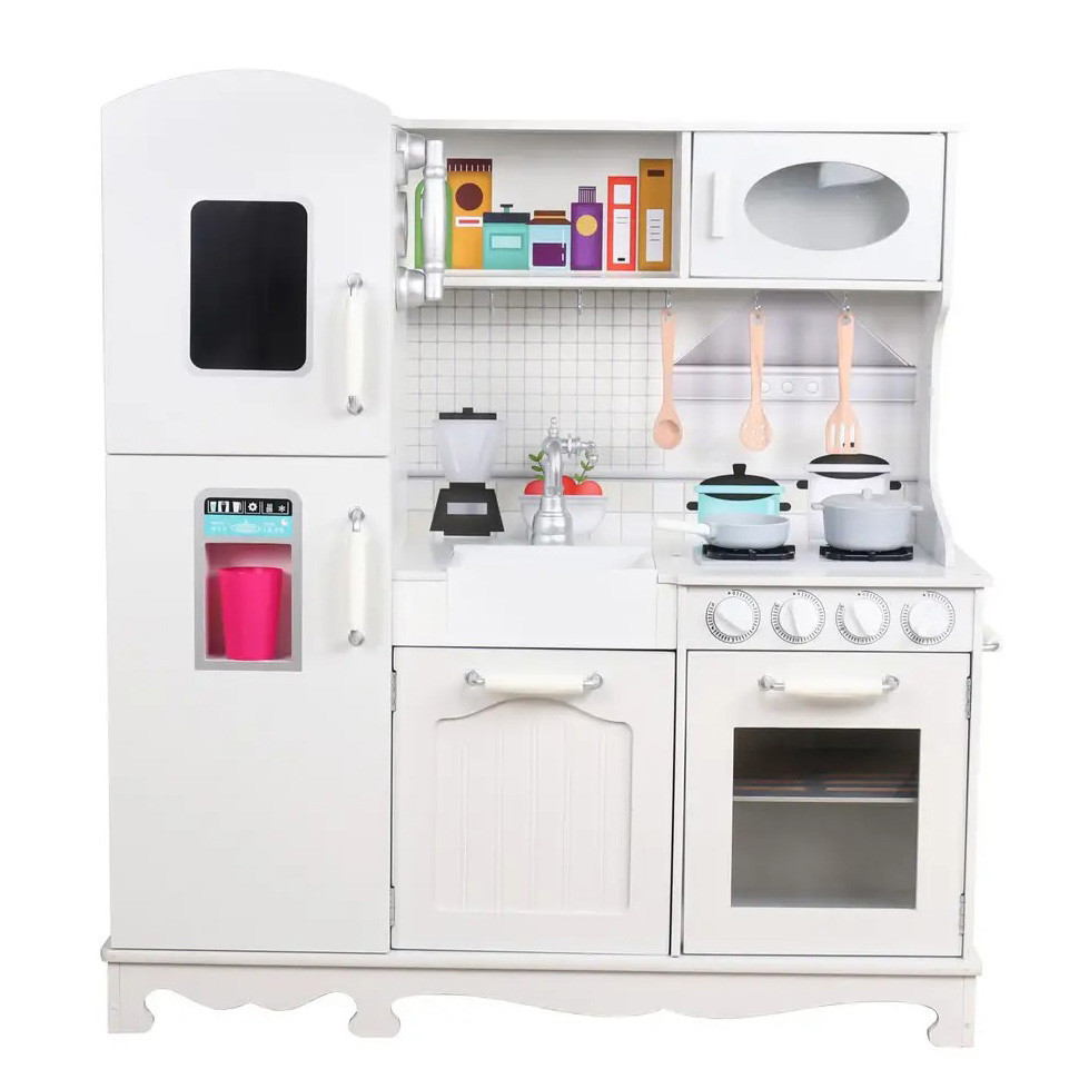 Дитяча інтерактивна ігрова дерев'яна кухня AVKO Ліана з посудом для дітей звукові та світлові ефекти Київ - фото 1