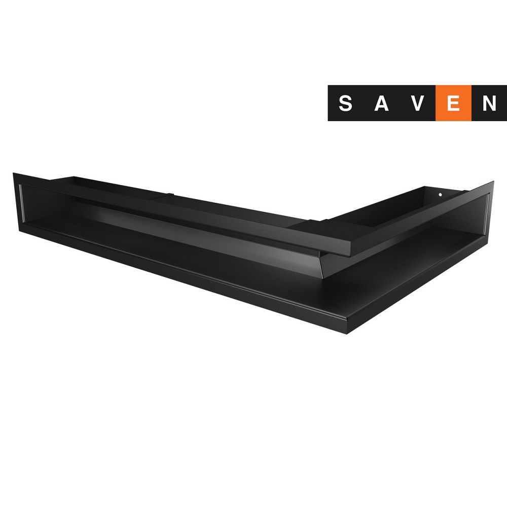 Вентиляційна решітка для каміна кутова ліва SAVEN Loft Angle 90х400х600 чорна Львів - фото 1