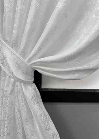 Комплект коротких штор VR-Textil Жакард Мрамор Al1 № 1300ш Белый 130х170 см 2 шт (35-0403) Киев