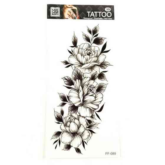 Временное тату «Цветы» FF-089 размер 19 х 9 см Винница