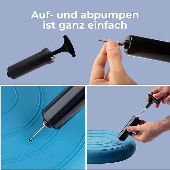 Подушка надувна для сидіння 33 см синя з насосом балансувальна ортопедична масажна Київ